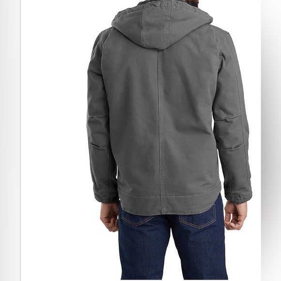 Carhartt Hoodie Utility Jacket Men’s XL Sherpa Lined Washed Duck Outerwear Gray - Picture 3 of 15